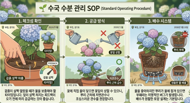 수국 가지치기,물주기,분갈이,키우기