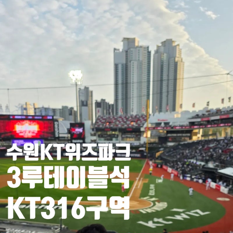 수원 KT위즈파크 KT존 316구역 4열 41번 시야/ 3루 테이블석/ 사전주차