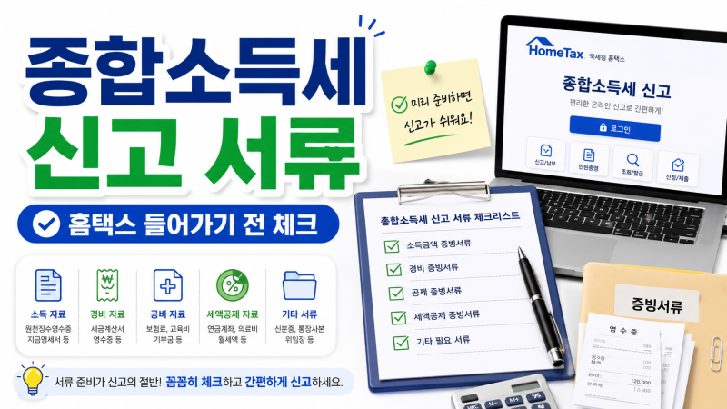 홈택스 들어가기 전에 이건 챙기세요, 종합소득세 신고 서류 정리