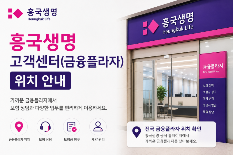 흥국생명 고객센터 위치(금융플라자)