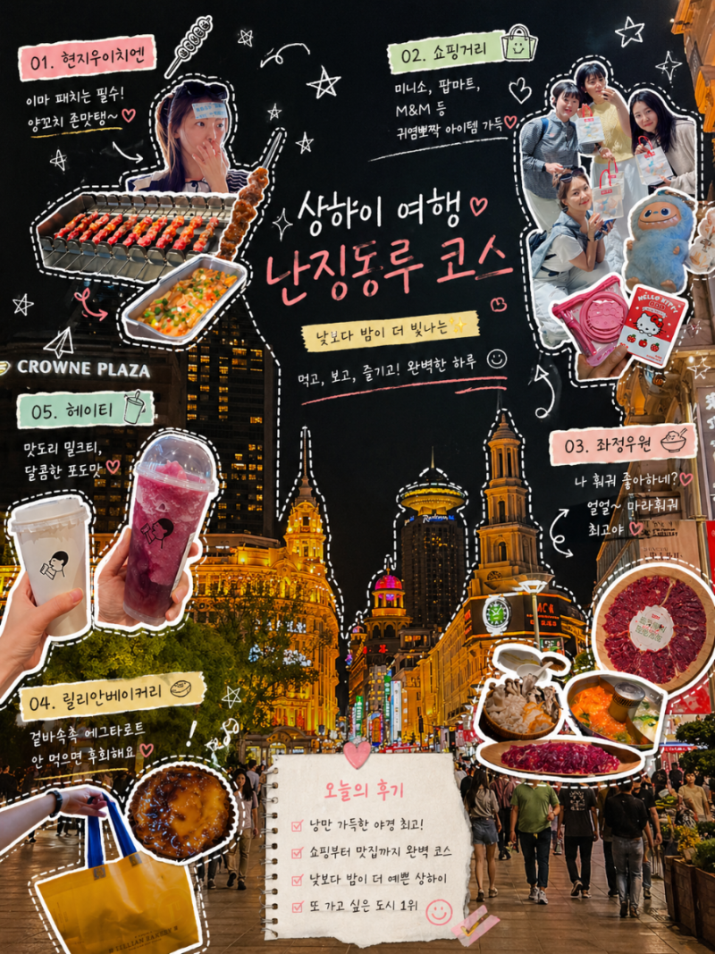 상하이 여행 난징동루 맛집 총정리 : 헤이티, 릴리안베이커리, 좌정우원, 헌지우이치엔 대만....