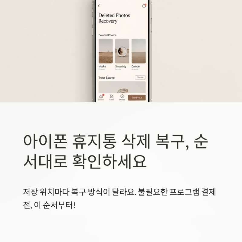 아이폰휴지통삭제복구 가능 여부를 먼저 확인하는 순서