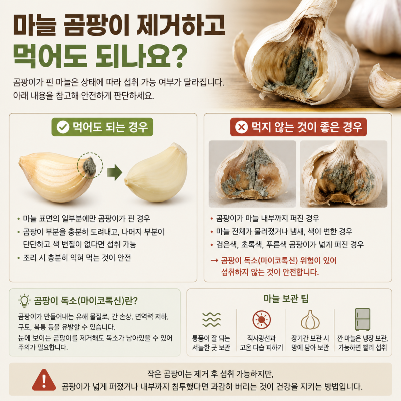 곰팡이 핀 마늘, 먹어도 괜찮을까? 보관부터 처리법까지