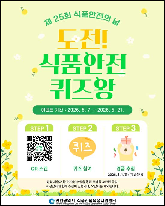  식품안전의날 퀴즈이벤트(메가커피 200명)추첨~05.21