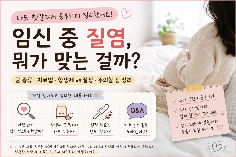 [임신 일기 31탄] 질염 걸린 임산부가 궁금해서 찾아본 유산 일으키는 질염 균 종류와 위험도,....
