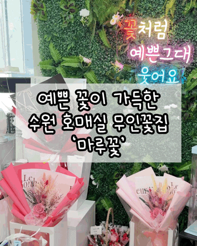  수원 호매실 꽃집 추천 | 오목천역 근처 무인꽃집 ‘마루꽃’ 카네이션 꽃바구니 후기