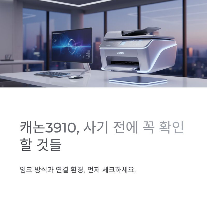 캐논3910 잉크와 연결 방식부터 확인해야 하는 복합기 선택 포인트