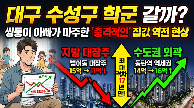  "대구 수성구 학군 갈까?" 쌍둥이 교육 알아보며 마주한 충격적인 집값 역전 현상