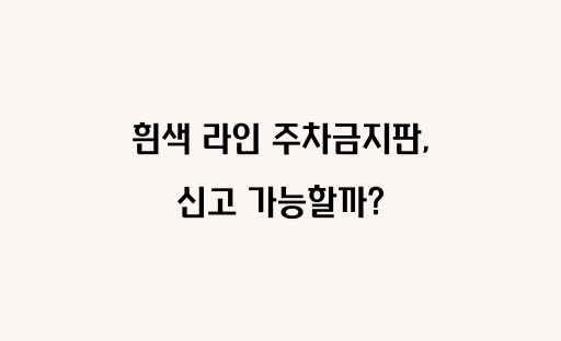 흰색라인 주차금지판 신고방법, 개인 설치물 불법일까 현실 정리