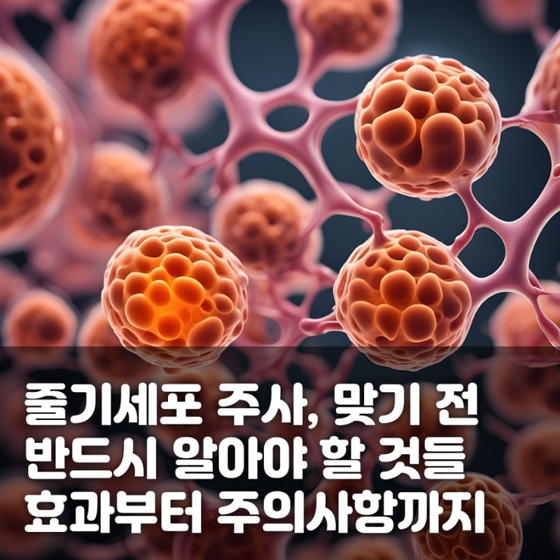 줄기세포 주사, 맞기 전에 반드시 알아야 할 것들 - 효과부터 주의사항까지