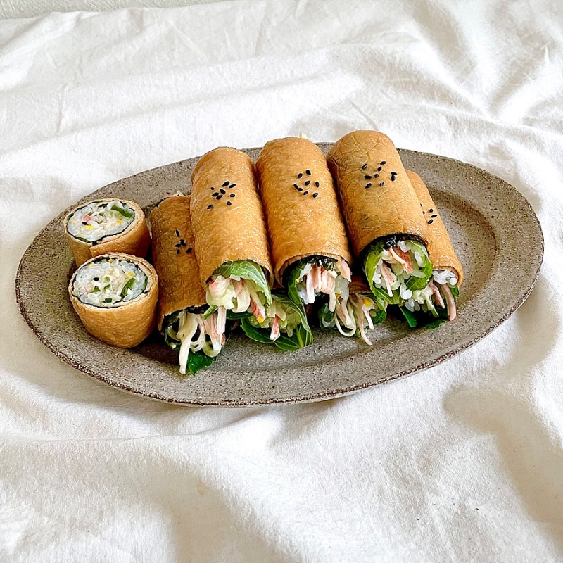 롤유부초밥 만들기 김밥보다 10배 쉬운 오이크래미 유부초밥