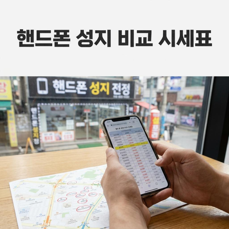  핸드폰 성지 비교 실시간 시세표 좌표 공유 받는 법