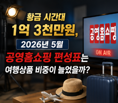  황금 시간대 1억 3천만원, 2026년 5월 공영홈쇼핑편성표는 여행상품 비중이 늘었을까?