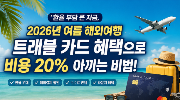  환율 부담 큰 지금, 2026년 여름 해외여행 트래블 카드 혜택으로 비용 20% 아끼는 비법!