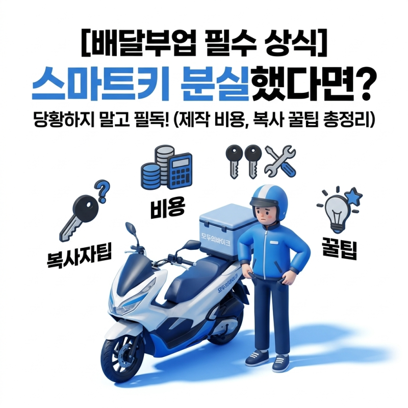 배달부업 중 스마트키 잃어버렸다면? 당황하지 말고 읽어보세요 (제작 비용, 복사 꿀팁)