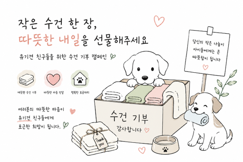 수건 교체하고 헌수건 유기견보호소 기부하기 방법 및 리스트 정리
