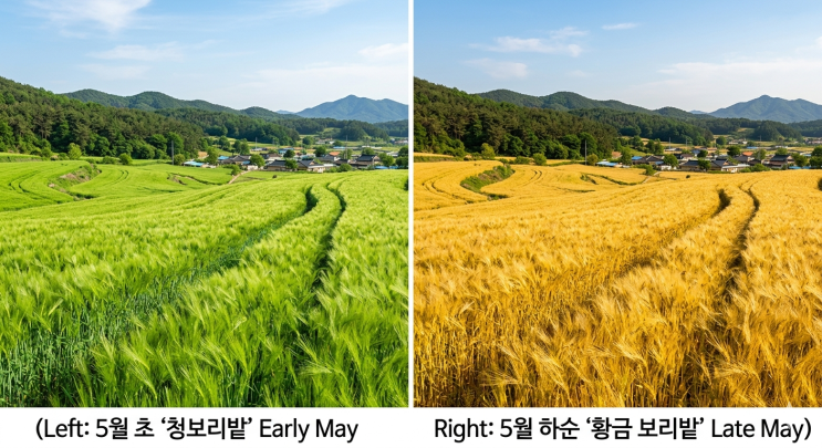  청보리에서 황금보리로: 5월 하순 가파도·고창 보리밭 색감 변화 완벽 가이드 — 인생샷 명당과 최적 방문 타이밍 총정리