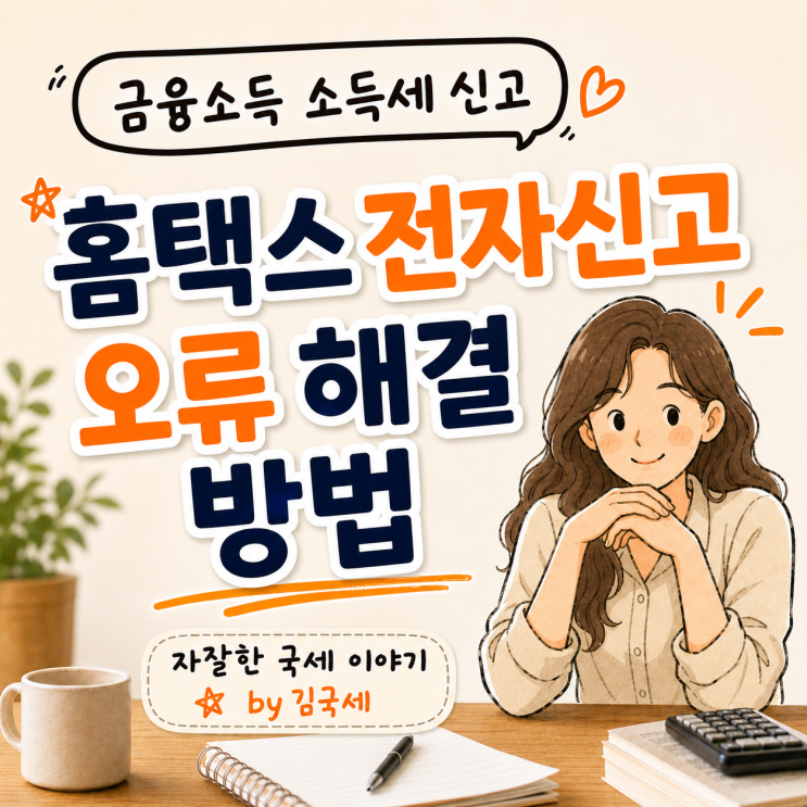  금융소득 이자배당소득 소득세 확정신고 홈택스 오류 해결