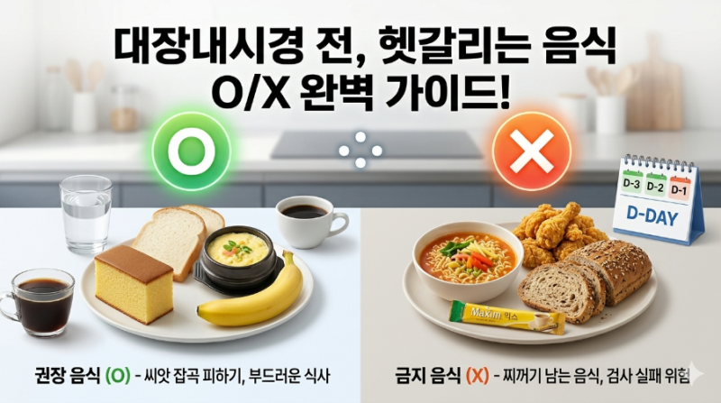 [대장내시경 전 음식 총정리] 빵, 커피, 치킨 먹어도 될까? 3일 전 식단표 가이드