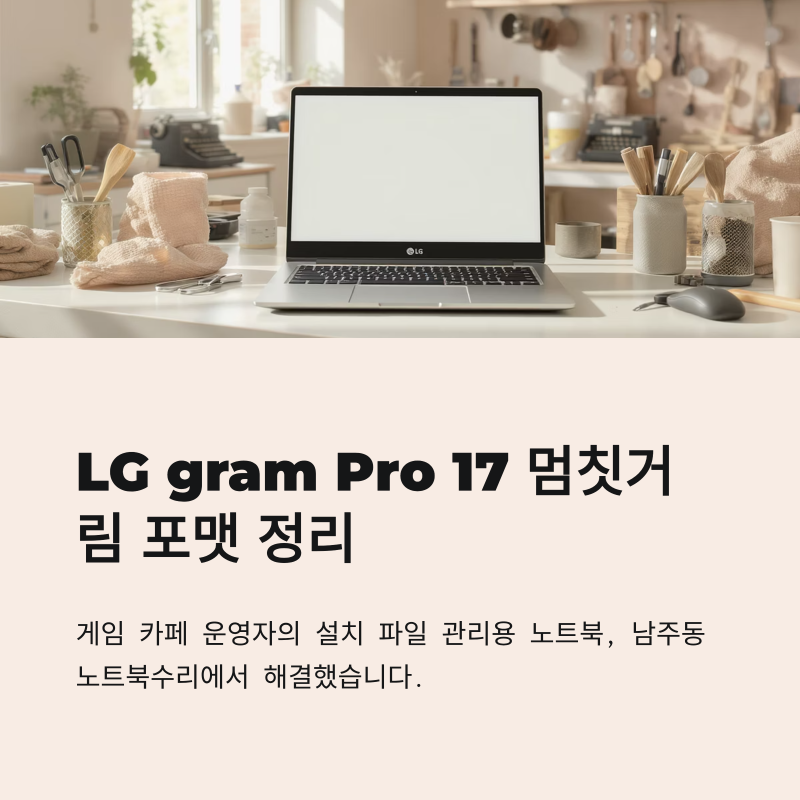남주동노트북수리 LG gram Pro 17 멈칫거림 포맷 정리