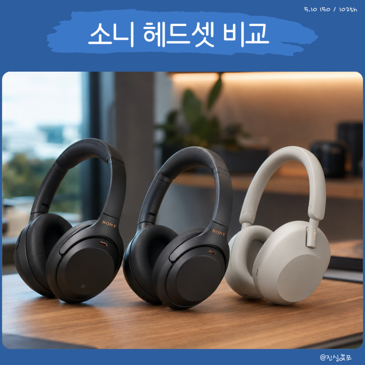  소니 무선 블루투스 헤드셋 WH-1000XM3 WH-1000XM4 WH-1000XM5 비교