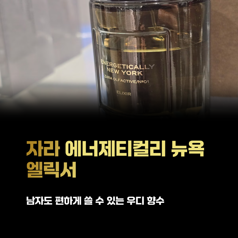 Energetically New York Elixir 자라 향수, 남자가 써도 괜찮은 우디 향