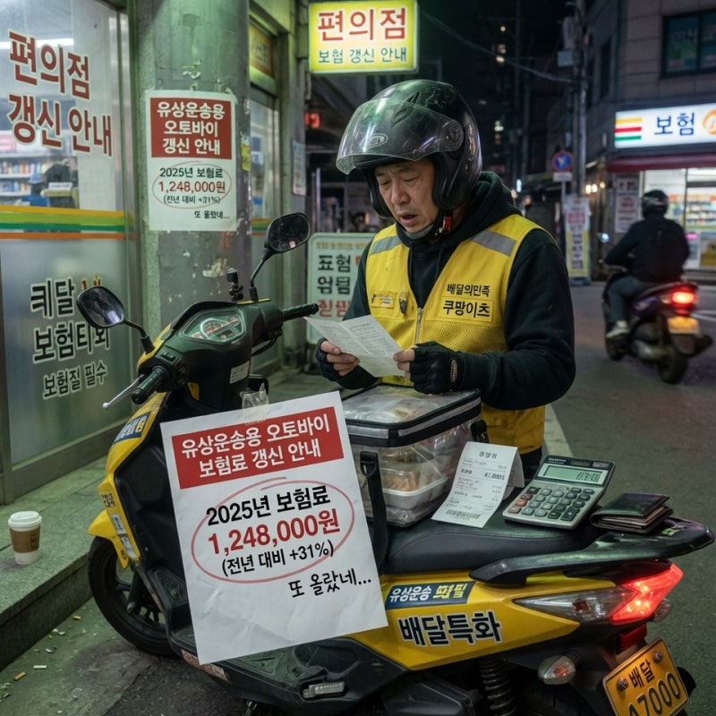 [배달용 오토바이 보험료 인하] 유상운송 전기 오토바이 보험 17.5% 파격 할인! 유지비 확 줄이....