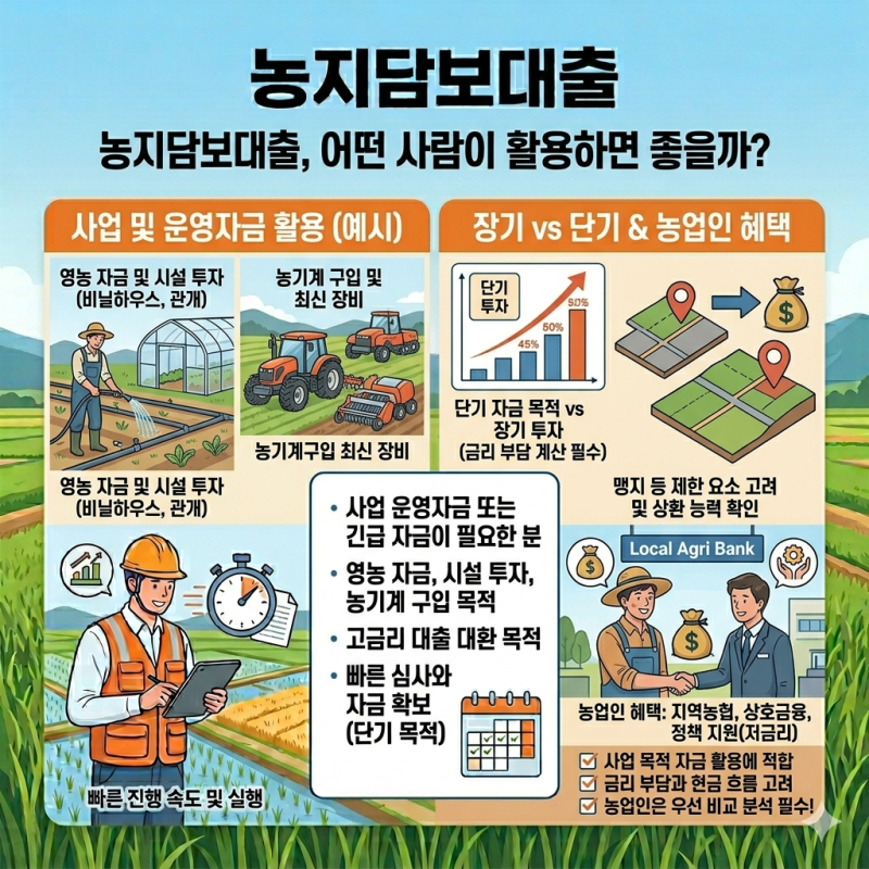 농지담보대출 상품별 금리와 신청조건 비교! 승인율과 한도까지 한눈에 정리