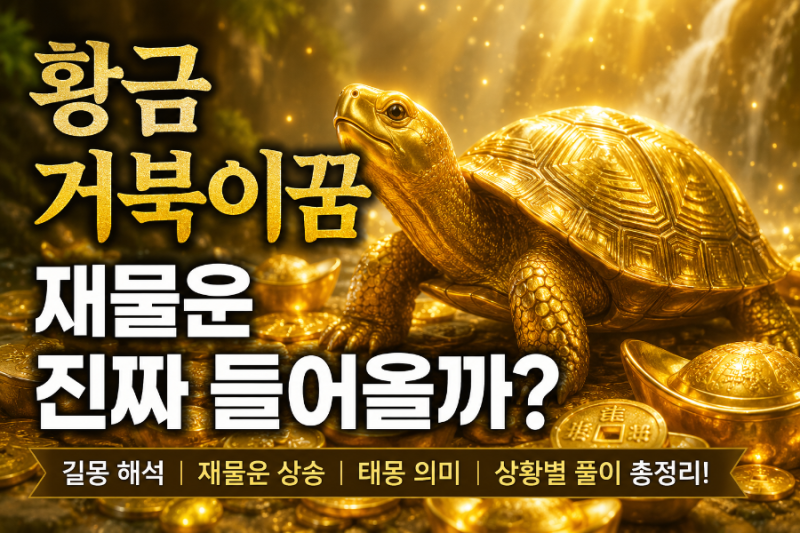 황금거북이꿈 재물운 진짜 들어올까