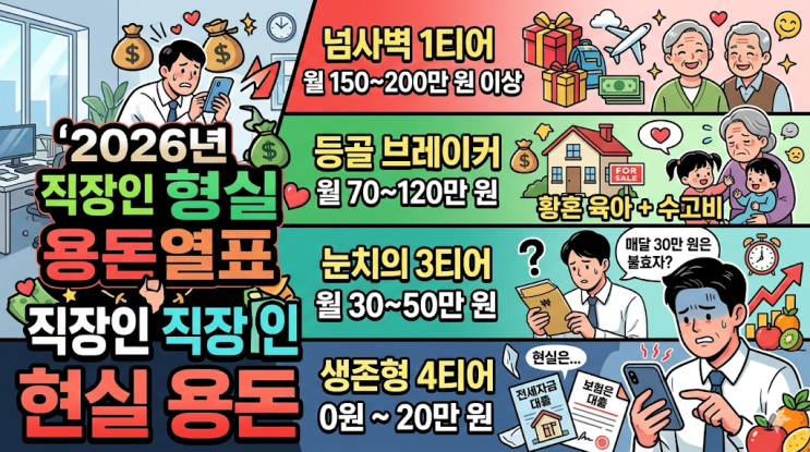  [부모님 용돈] "매달 30만 원은 불효자?" 2026년 직장인 현실 용돈 서열표