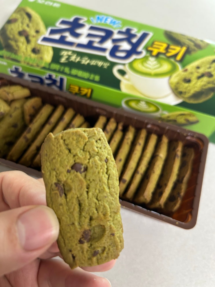  말차맛 신상 초코과자 <오리온 초코칩쿠키 말차라떼맛> 파는곳, 가격, 칼로리, 후기