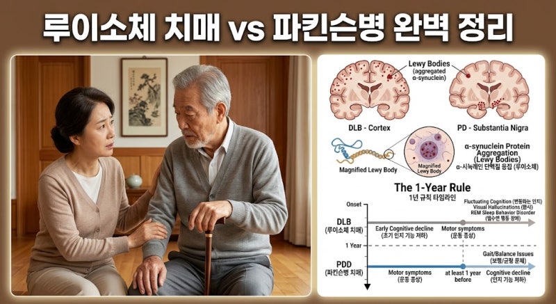 루이소체 치매 증상 파킨슨병과 다른 3가지 차이점과 관리법