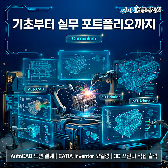  [부산/경남] 3D프린터학원 국비지원 과정 안내 | 캐드, 인벤터, 카티아와 3D프린팅으로 제조 산업 취업 대비하기