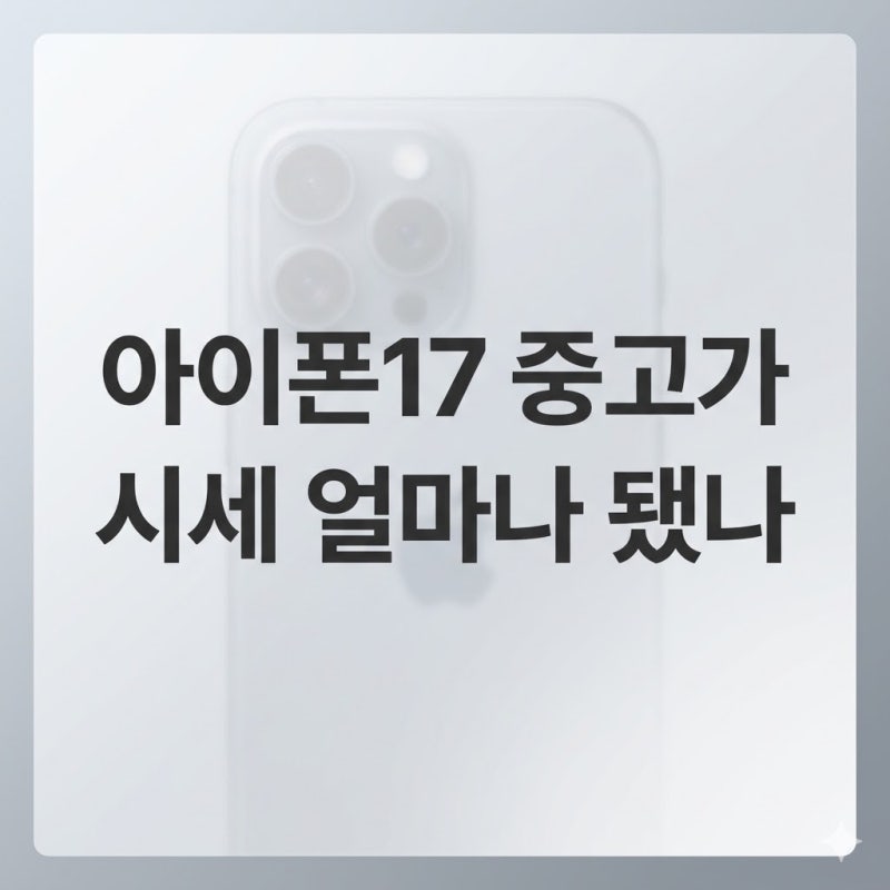 아이폰17 중고가 시세 얼마나 됐나