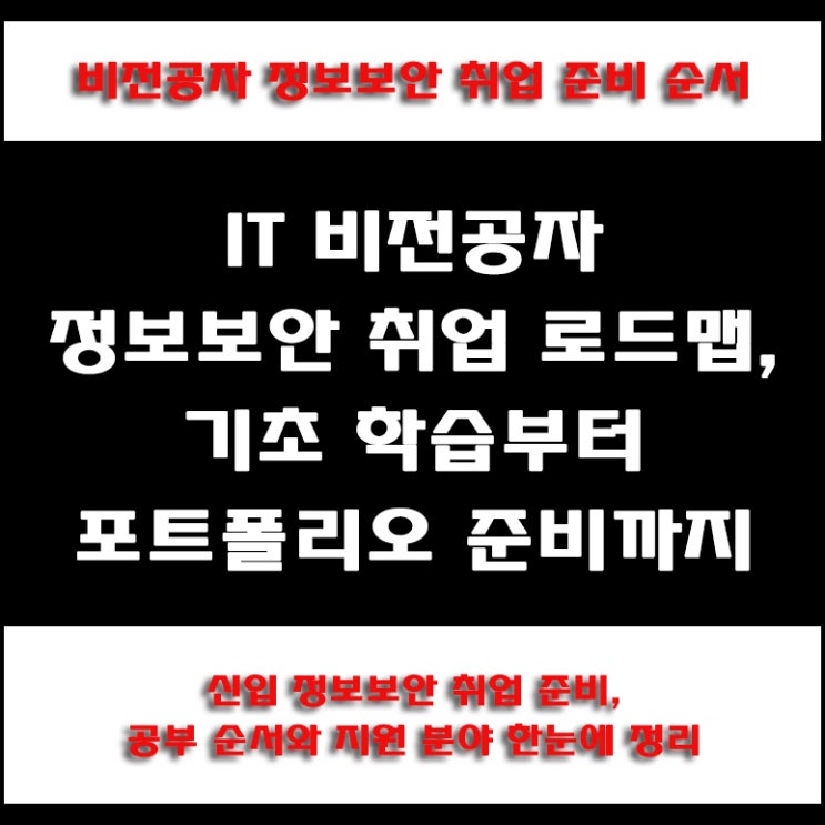  IT 비전공자 정보보안 취업 준비 순서와 신입 지원 분야, 무엇부터 공부해야 할까? 기초부터 포트폴리오까지