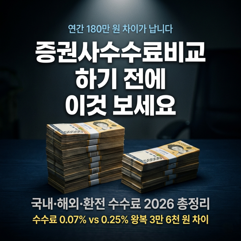 증권사수수료비교 수수료 0.1%차이가 연간 수십만원 됩니다