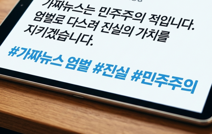 <b>가짜뉴스</b> 엄벌 선언한 이재명 <b>대통령</b> 트위터 메세지