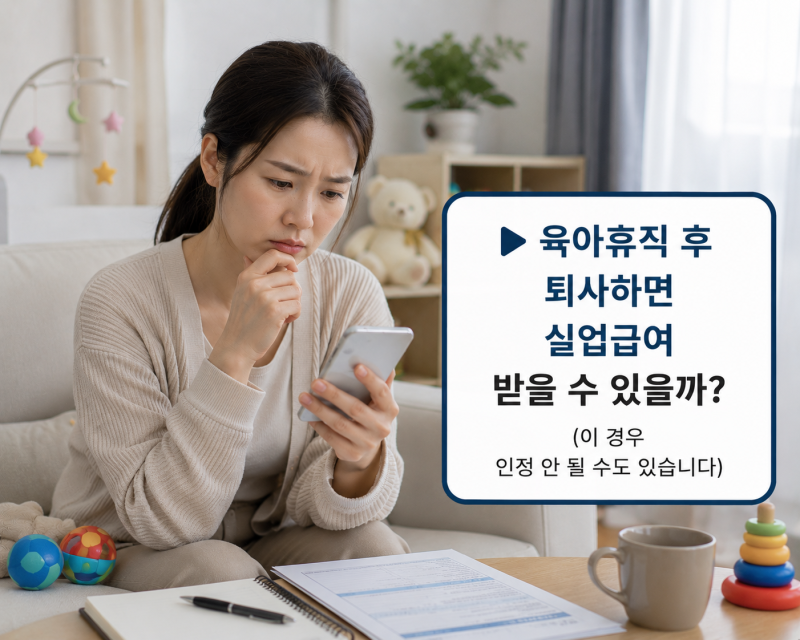 육아휴직 후 퇴사하면 실업급여 받을 수 있을까? (이 경우 인정 안 될 수도 있습니다)