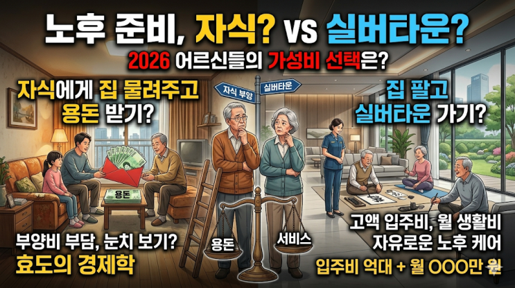  "너네 집 들어가고 매달 200 줄게" 부모님 제안에 내가 실버타운 알아본 이유