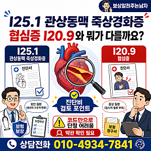 I25.1 관상동맥 죽상경화증 진단비, 협심증 I20.9와 뭐가 다를까요?