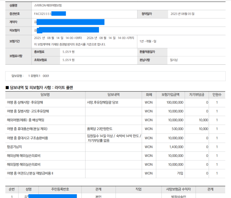 [캐롯 스마트ON 해외여행 보험] 갓성비 여행자 보험 추천 : 2번이상 나가면 무족권 ㄱㄱ(내돈....