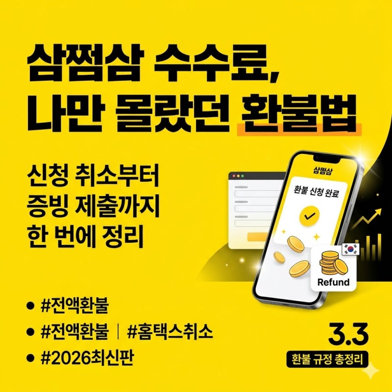 삼쩜삼 수수료 환불 신청 방법