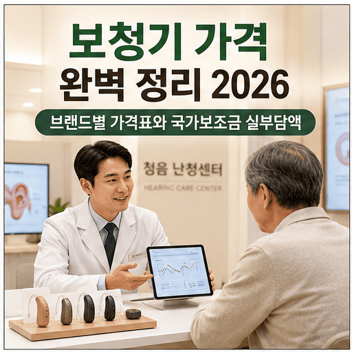  보청기 가격 완벽 정리 2026 — 브랜드별 가격표와 국가보조금 실부담액