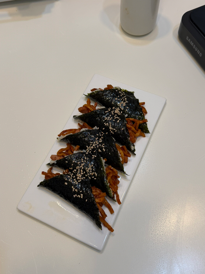 간단한 삼각김밥 만들기 매콤어묵김밥 레시피 스팸김밥