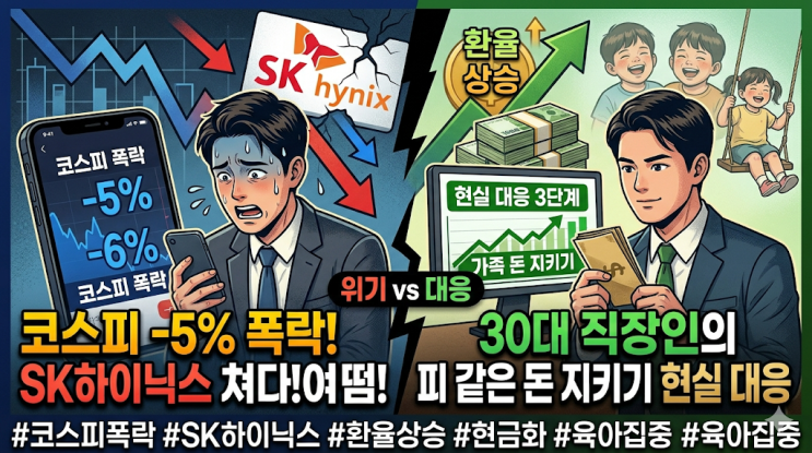  코스피 -5% 폭락장에 SK하이닉스 쳐다보며 식은땀 흘린 30대 직장인의 현실 대응법