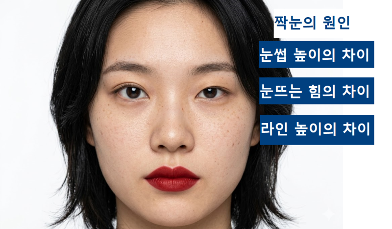 ((짝눈 쌍꺼풀 재수술)) 짝눈 때문에 사진 찍기 싫은가요? 원인에 맞춰 수술을 해야 성공적으....