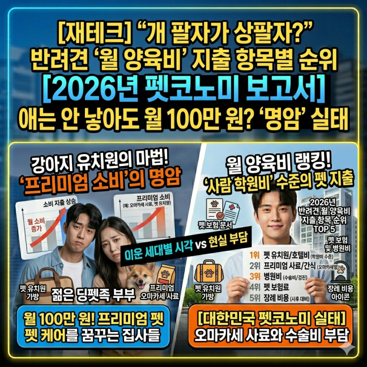  월 100만 원짜리 강아지 유치원? 쌍둥이 아빠가 본 2026년 딩펫족 재테크 현실