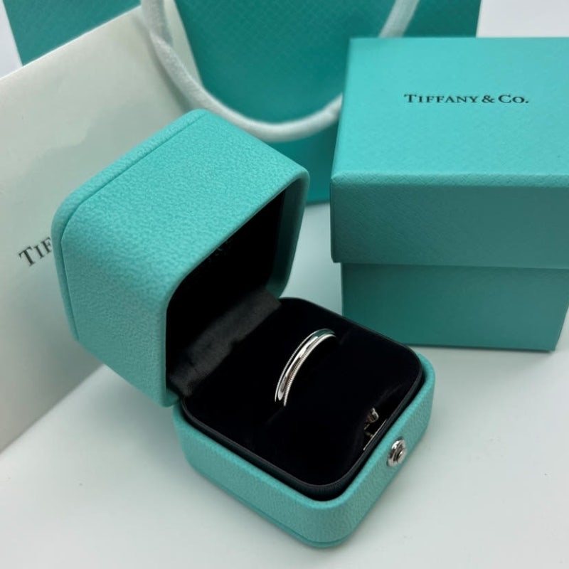 티파니앤코 투게더 밀그레인 반지 웨딩밴드 커플링 가격 후기! (3mm vs 4mm)