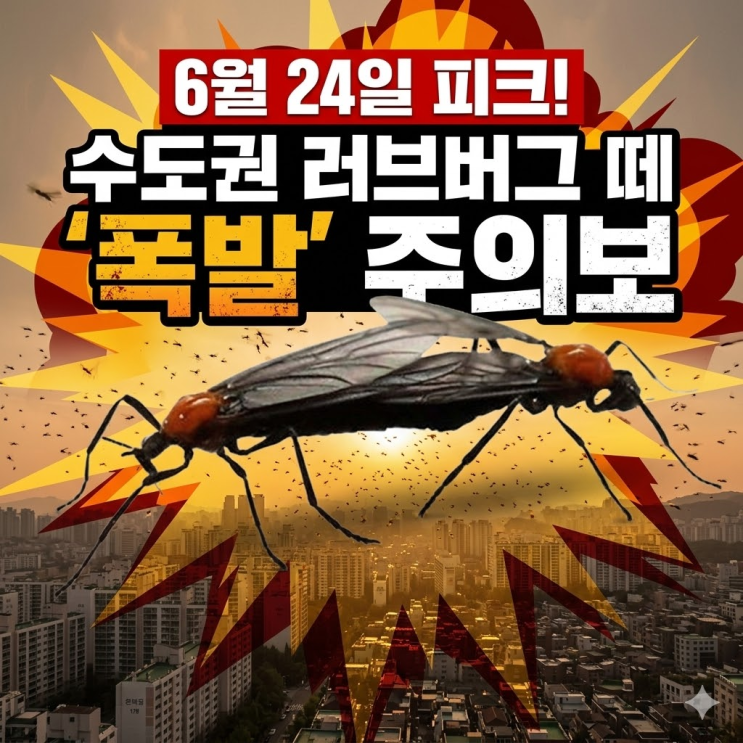  6월 24일, 수도권 '벌레 떼' 습격? 2026 러브버그 폭발 시기 확인하세요