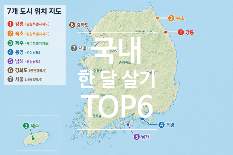 은퇴 전에 꼭 살아봐야 할 국내 한 달 살기 도시 TOP 6(2026년)